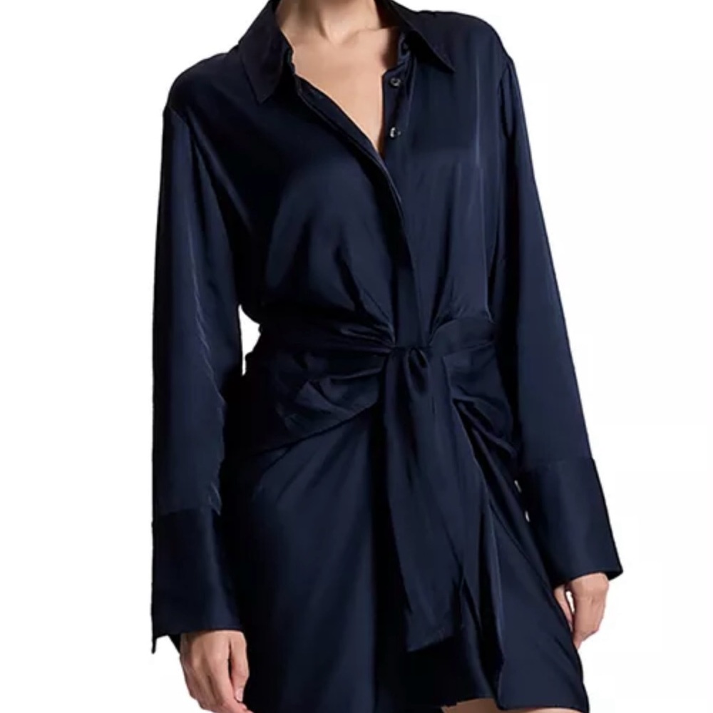 A.L.C. Mia Satin Mini Shirtdress Size 4